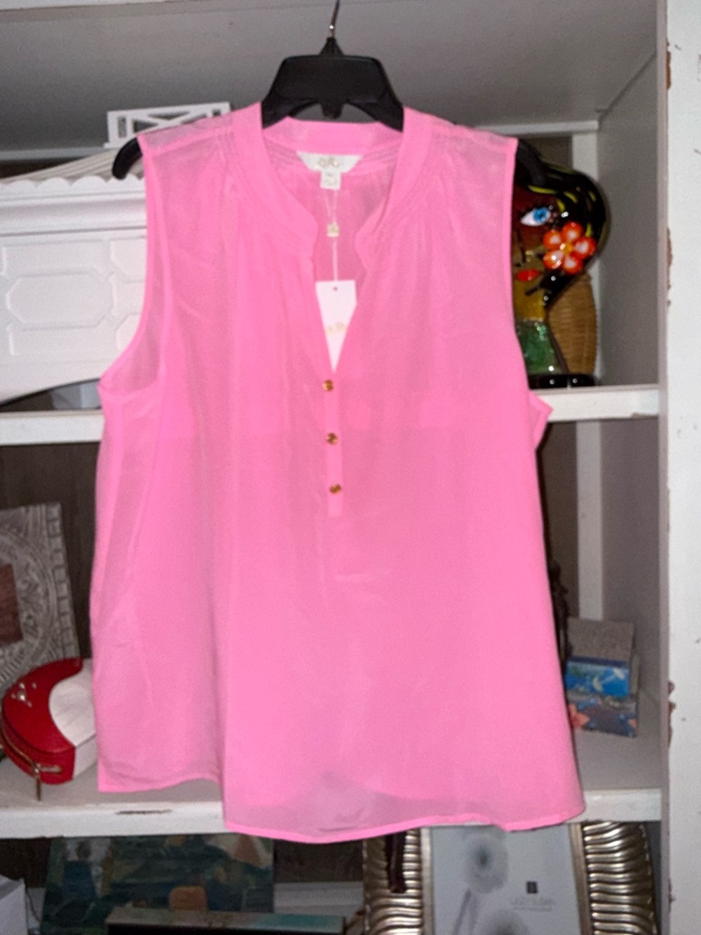 Lilly Pulitzer sz XL sleeveless Elsa top rousseau pink - Picture 5 of 7